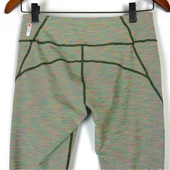 Zella Neon Striped Crop Leggings - Medium - Picture 7 of 13